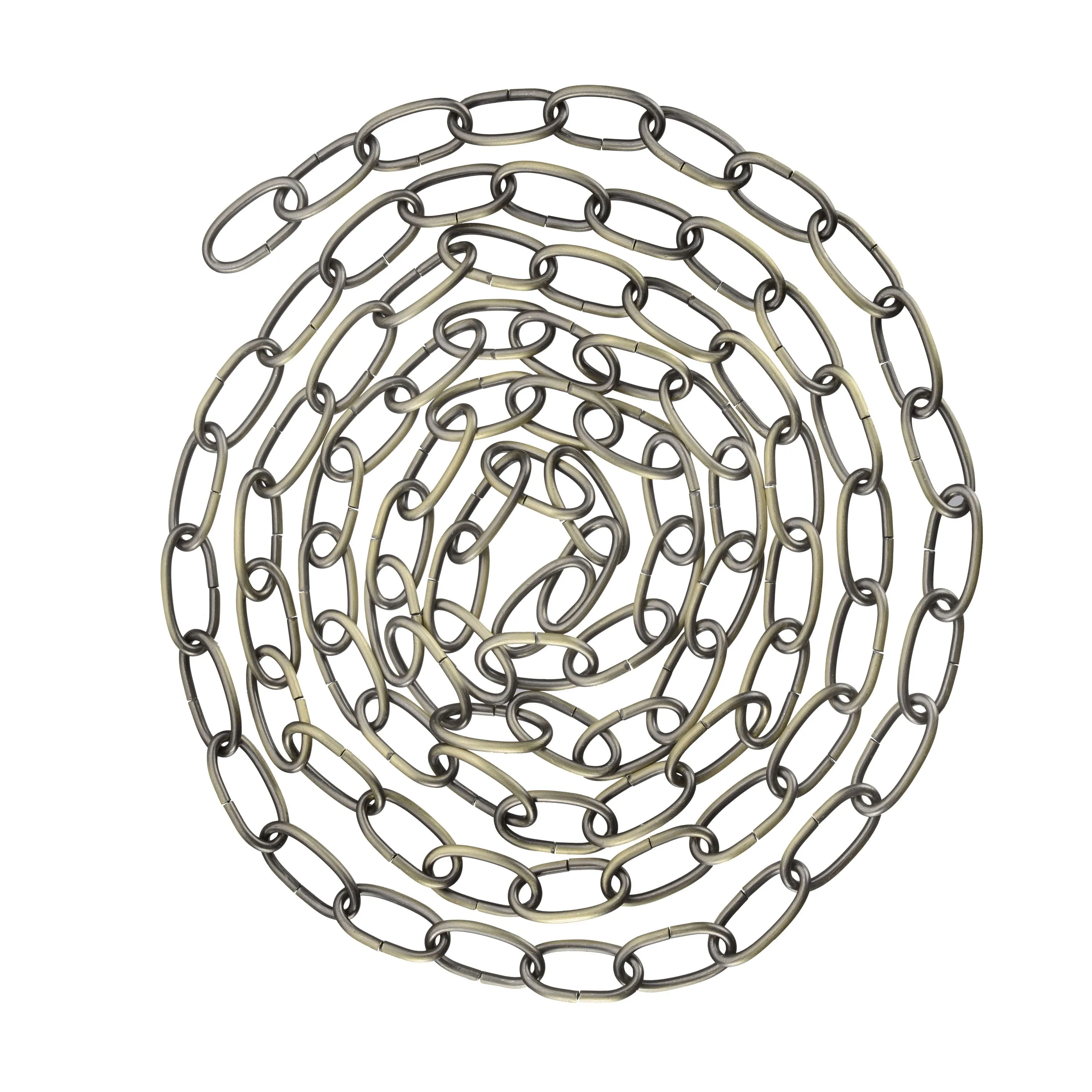 # 21106-51,Steel 10 Feet Heavy Duty Chain for Hanging Up Maximum Weight 50 Pounds-Lighting Fixture/Swag Light/Plant in Antique Brass.9 Gauge.