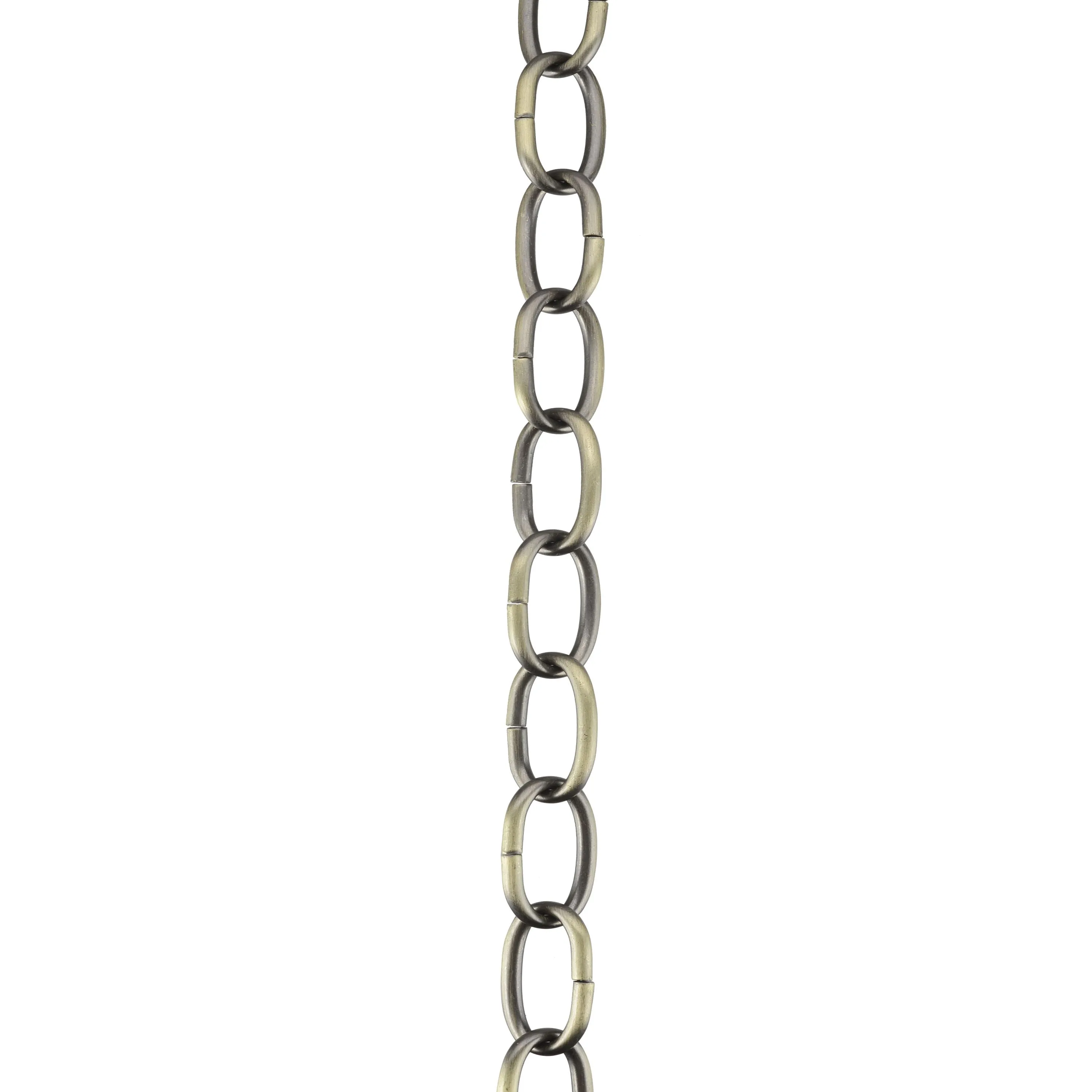 # 21106-51,Steel 10 Feet Heavy Duty Chain for Hanging Up Maximum Weight 50 Pounds-Lighting Fixture/Swag Light/Plant in Antique Brass.9 Gauge.