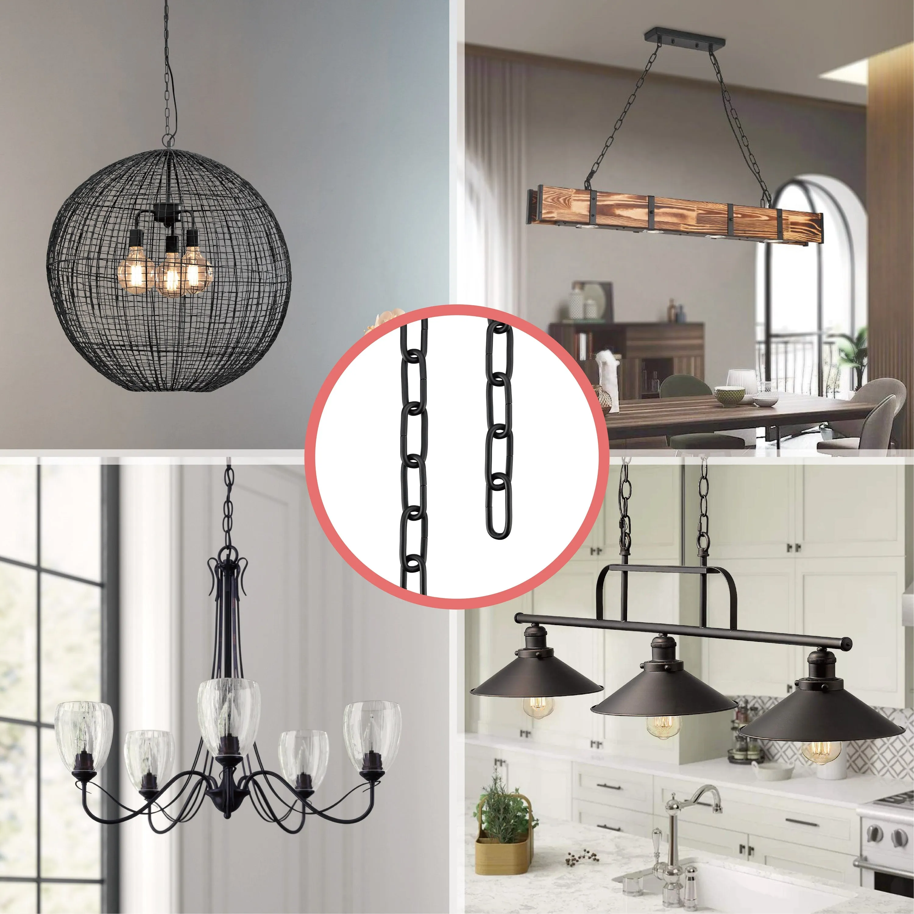 # 21106-81,Steel 10 Feet Heavy Duty Chain for Hanging Up Maximum Weight 50 Pounds-Lighting Fixture/Swag Light/Plant in Oil Rubbed Bronze.9 Gauge.