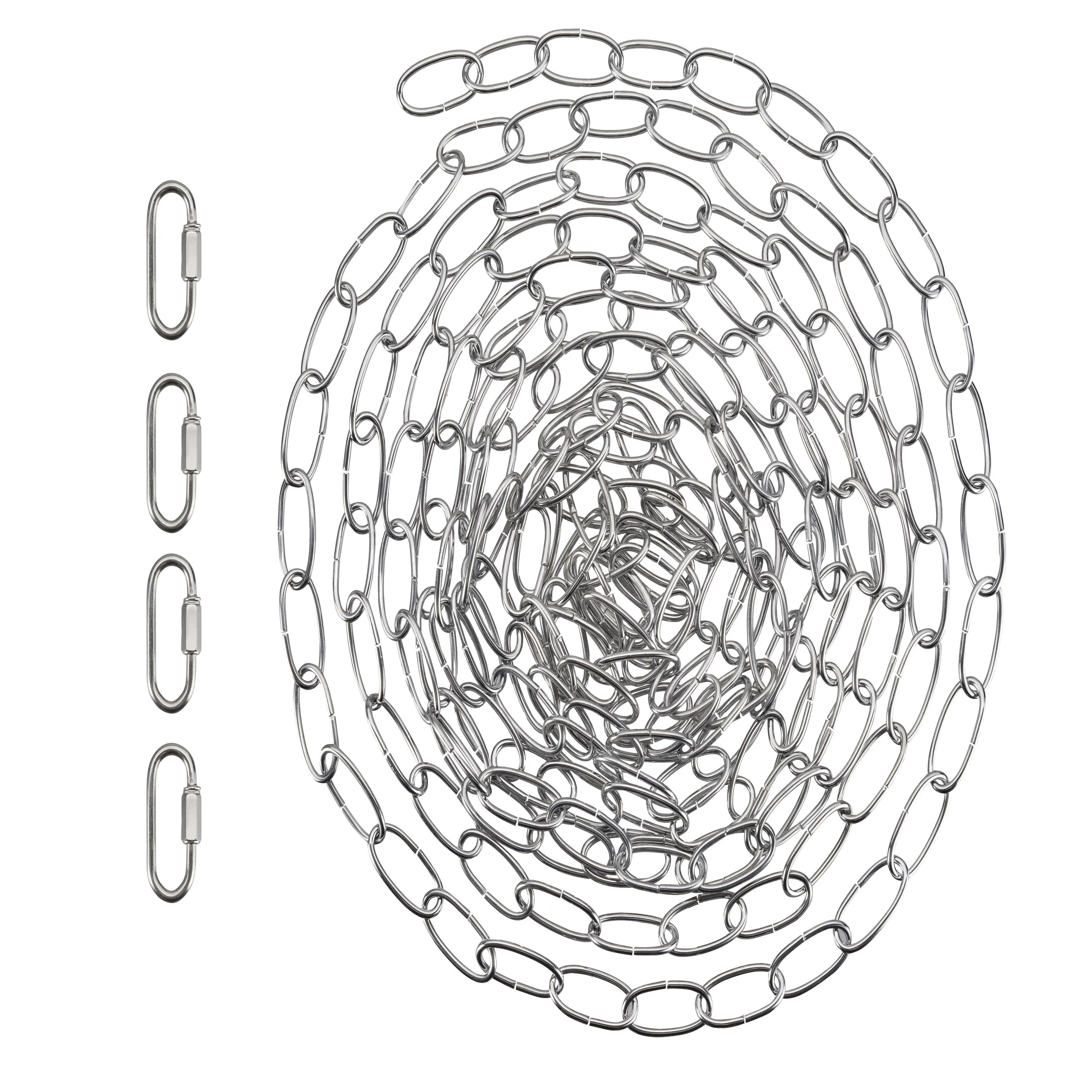 # 21107-71, Steel 20 Feet Heavy Duty Chain & Quick Link Connector for Hanging Up Maximum Weight 40 Pounds in Chrome