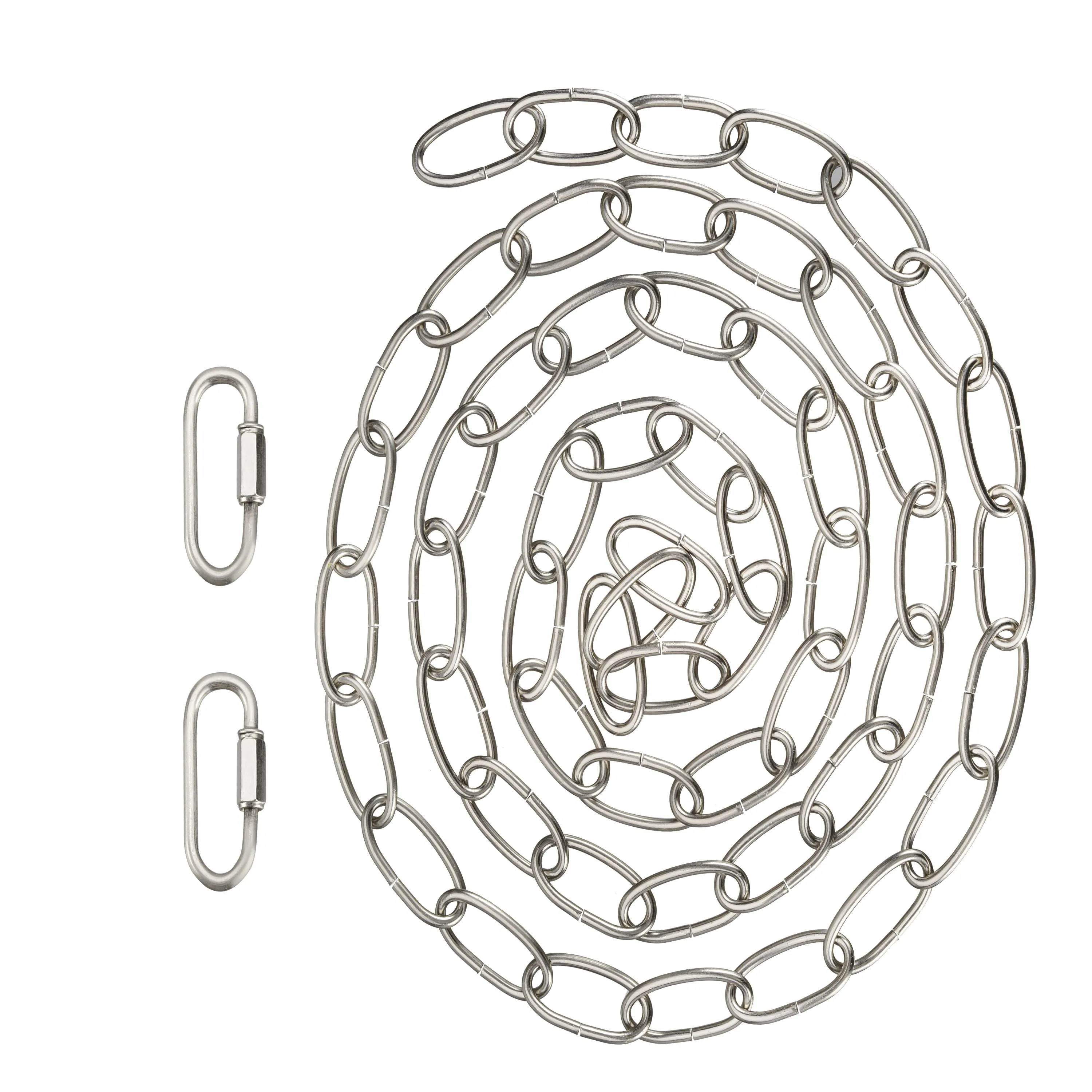 # 21108-31,Steel 6 Feet Heavy Duty Chain & Quick Link Connector for Hanging Up Maximum Weight 40 Pounds-Lighting Fixture/Swag Light/Plant in Brushed Nickel.11 Gauge.