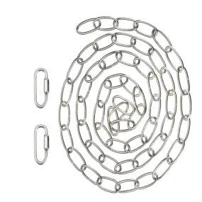 # 21108-31,Steel 6 Feet Heavy Duty Chain & Quick Link Connector for Hanging Up Maximum Weight 40 Pounds-Lighting Fixture/Swag Light/Plant in Brushed Nickel.11 Gauge.
