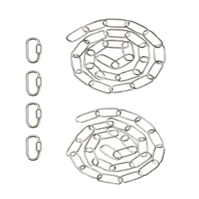 # 21111-11,Steel 3 Feet Heavy Duty Chain & Quick Link Connector for Hanging Up Maximum Weight 40 Pounds-Lighting Fixture/Swag Light/Plant in Nickel.11 Gauge.