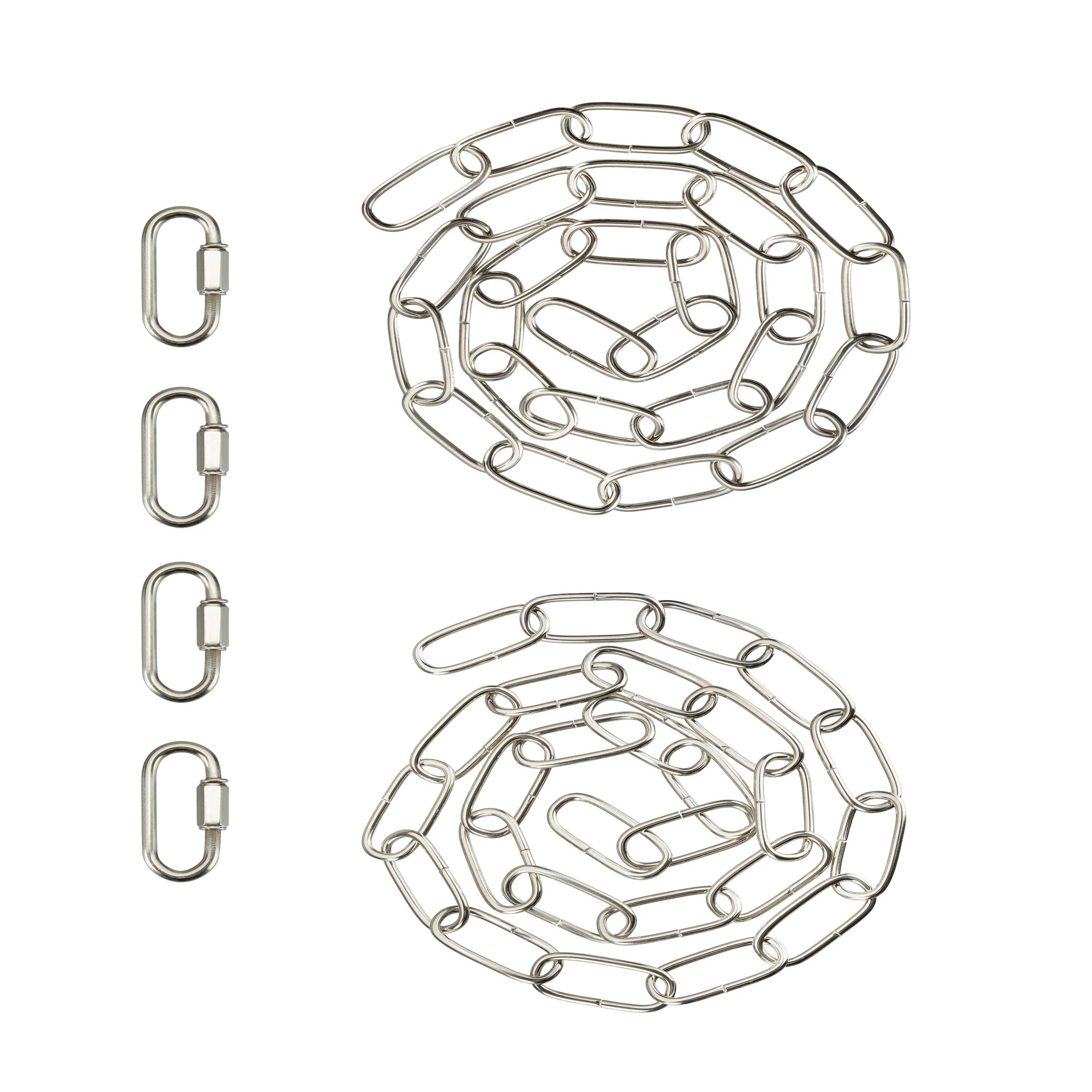 # 21111-11,Steel 3 Feet Heavy Duty Chain & Quick Link Connector for Hanging Up Maximum Weight 40 Pounds-Lighting Fixture/Swag Light/Plant in Nickel.11 Gauge.