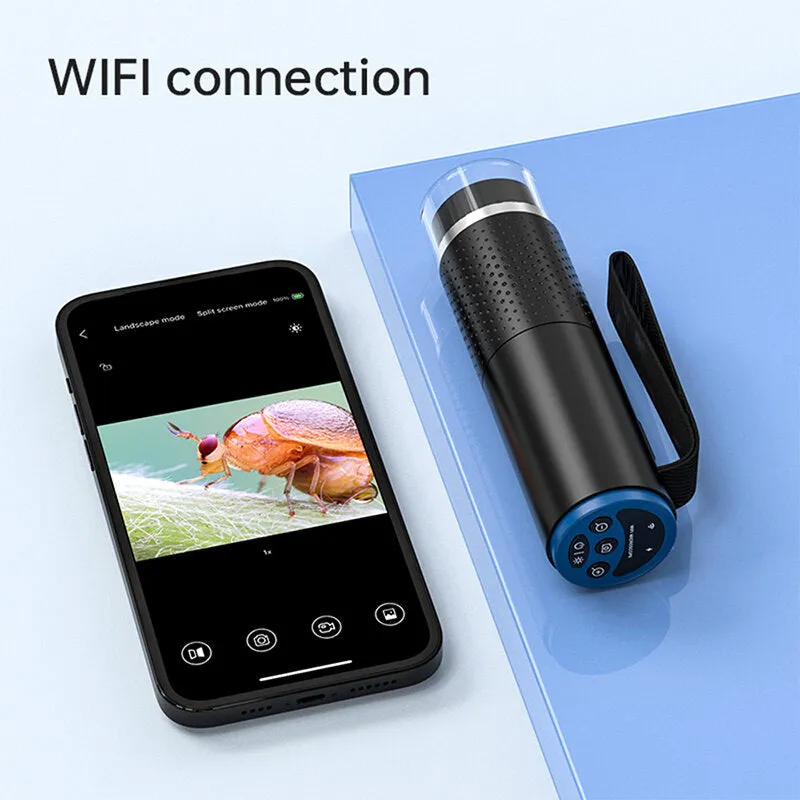 1000X Microscope with Stand Hands-free Wireless WiFi Microscope Rechargeable Endoscope Magnifier Optical Digital Camera 8 LEDS