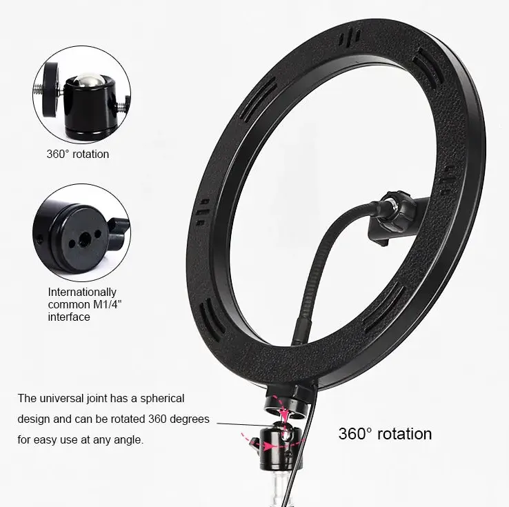 12" Dimmable Led Selfie Ring Light For Phone Video M33