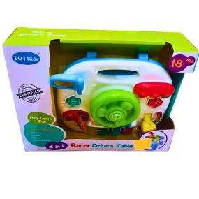 2-in-1 Racer Driver’s Activity Table Toy - Interactive Steering, Lights &amp; Sounds for Toddlers (18  Months)