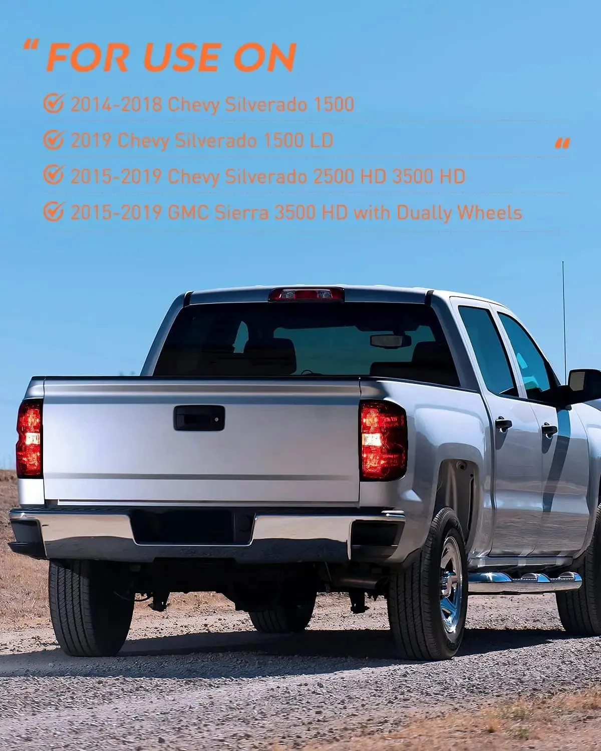 2014-2019 Chevy Silverado 1500 2500 HD 3500 HD 2015-2019 GMC Sierra 3500HD 2019 Silverado 1500LD OE Style Tail light Assembly Rear Lamp Replacement