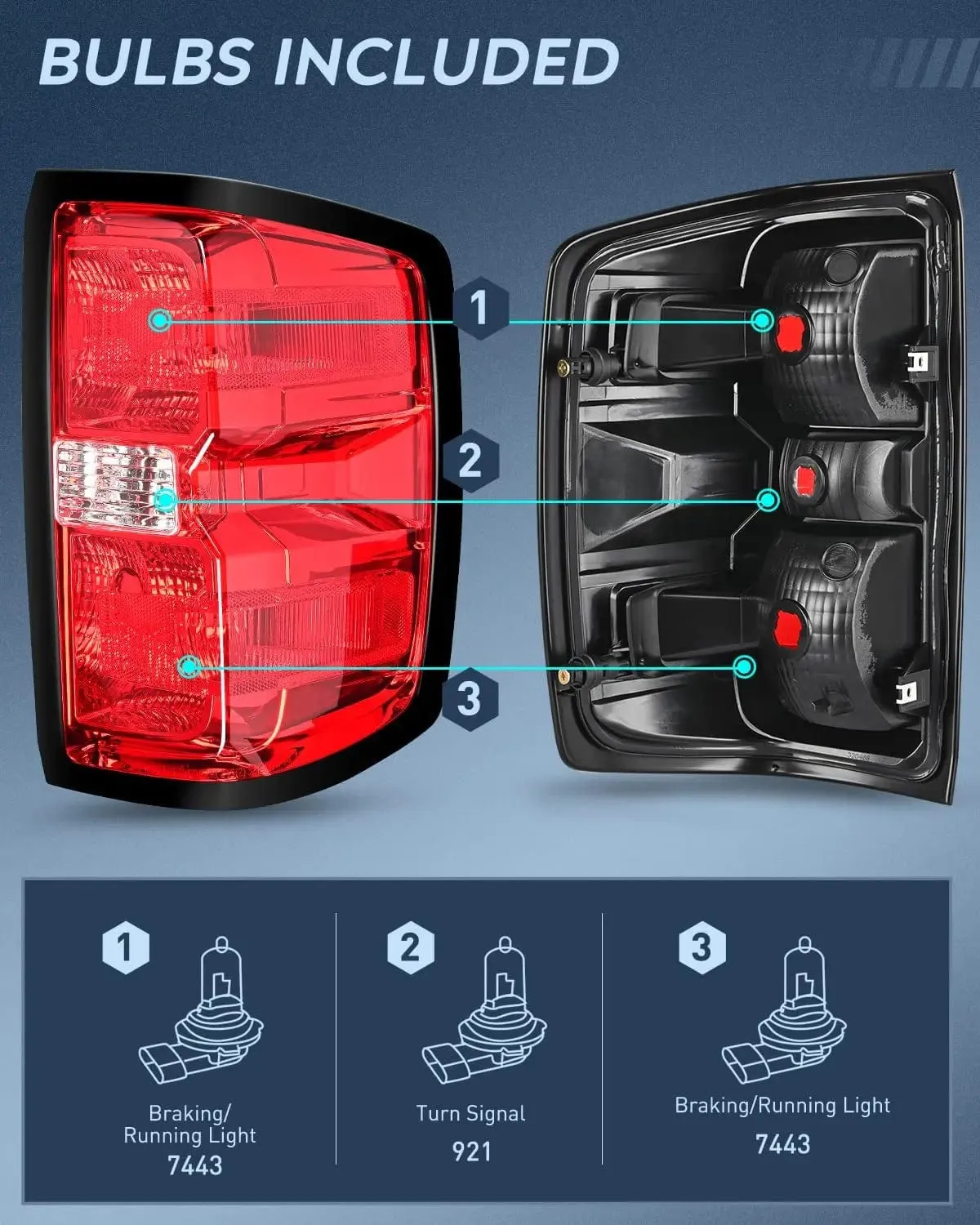 2014-2019 Chevy Silverado 1500 2500 HD 3500 HD 2015-2019 GMC Sierra 3500HD 2019 Silverado 1500LD OE Style Tail light Assembly Rear Lamp Replacement