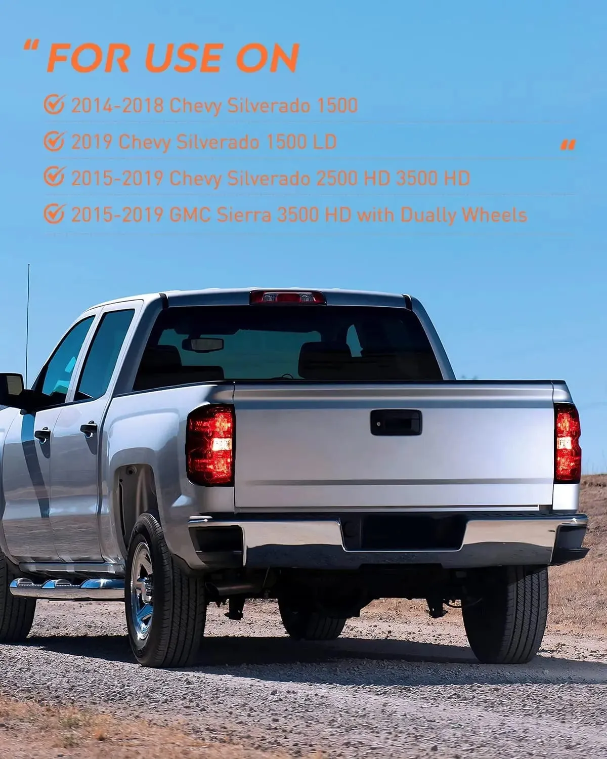 2014-2019 Chevy Silverado 1500 2500HD 3500HD 2015-2019 GMC Sierra 3500HD 2019 Silverado 1500LD Tail light Assembly Rear Lamp Driver Side