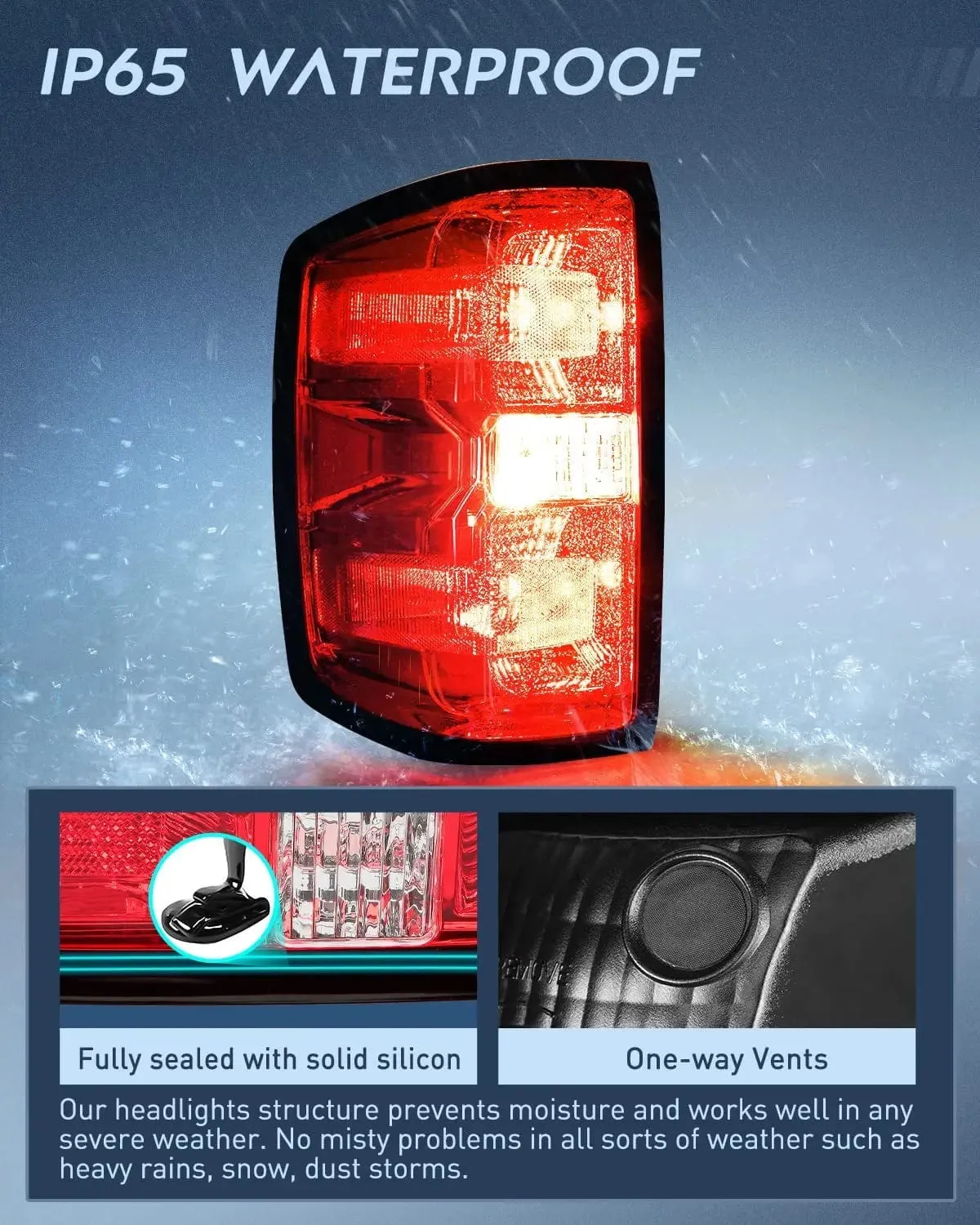 2014-2019 Chevy Silverado 1500 2500HD 3500HD 2015-2019 GMC Sierra 3500HD 2019 Silverado 1500LD Tail light Assembly Rear Lamp Driver Side