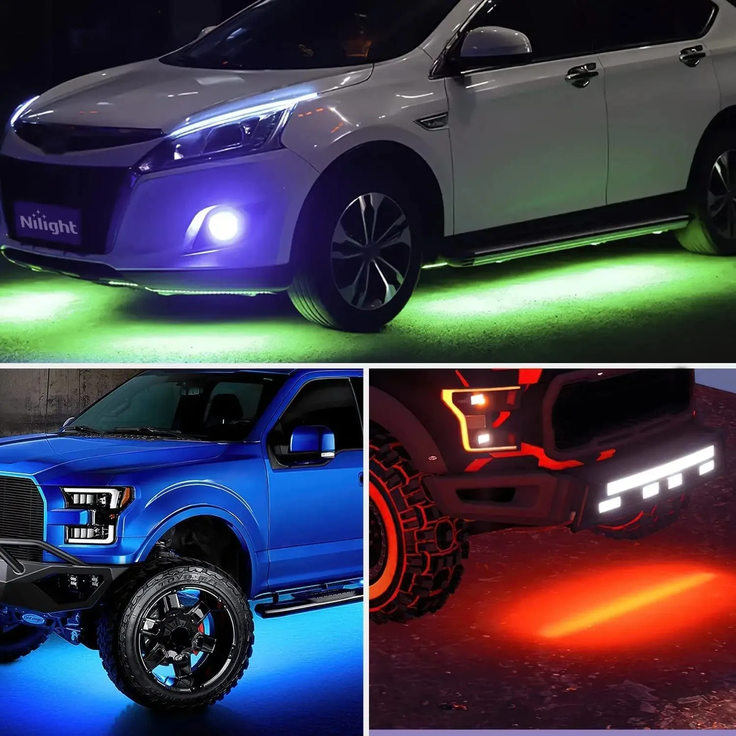 252Leds RGB Underglow Neon Wireless Remote Control Led Strip Light 4PCS