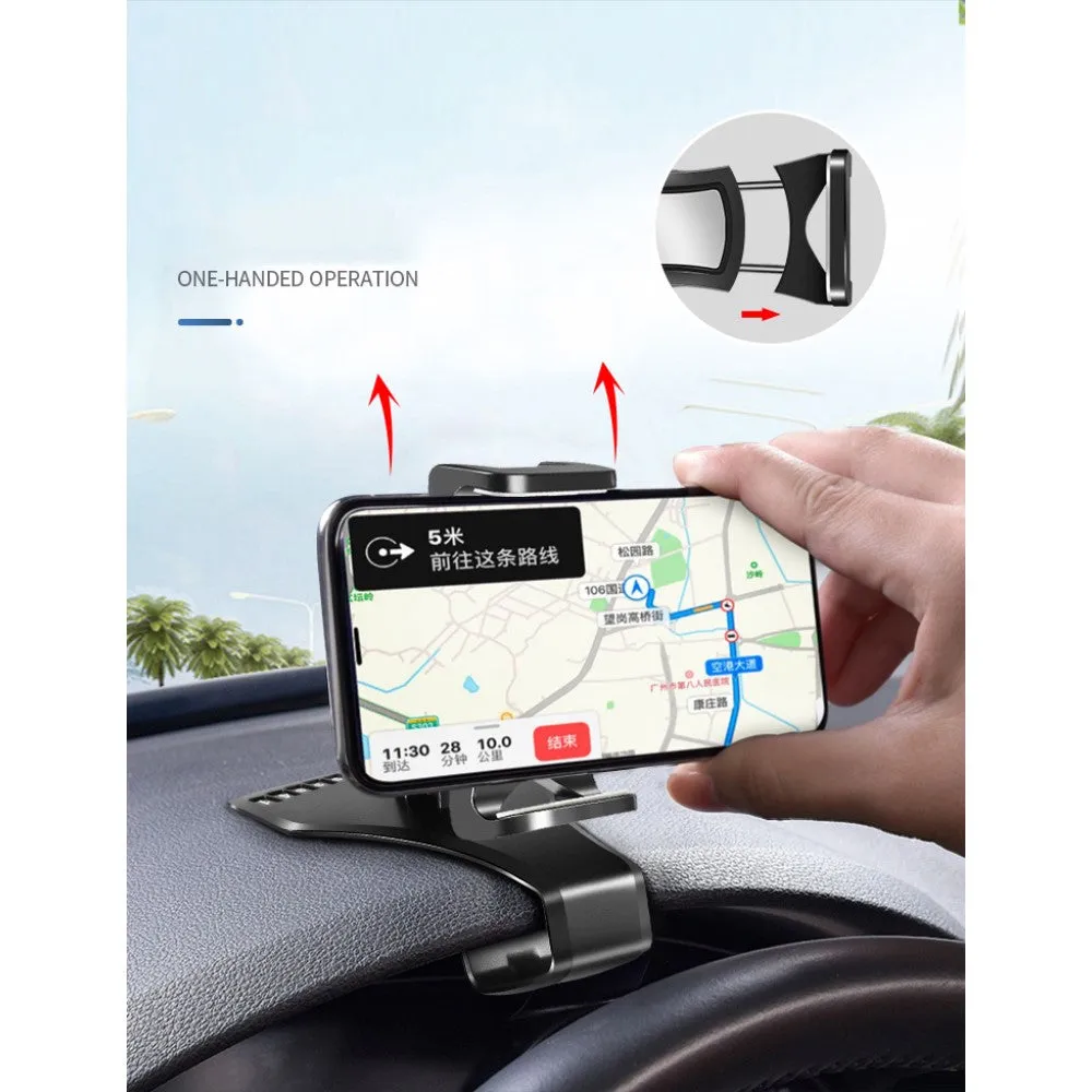 3 in 1 Car GPS Smartphone Holder: Dashboard / Visor Clamp   AC Grid Clip for alcatel 2001 - Black