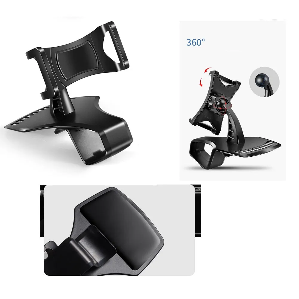 3 in 1 Car GPS Smartphone Holder: Dashboard / Visor Clamp   AC Grid Clip for alcatel 2001 - Black