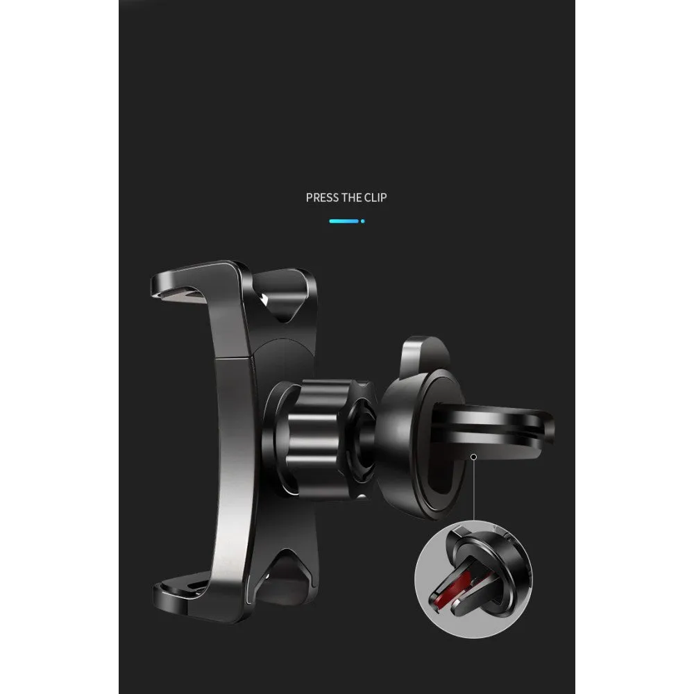 3 in 1 Car GPS Smartphone Holder: Dashboard / Visor Clamp   AC Grid Clip for alcatel 2001 - Black