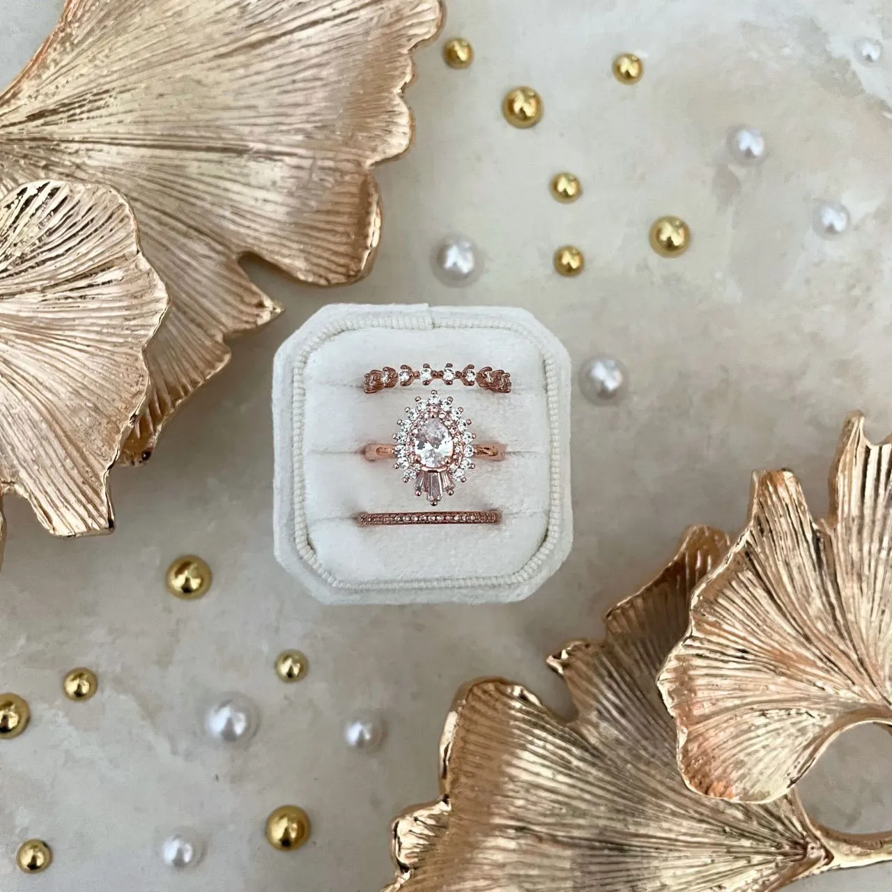 3 slot White Ring Box