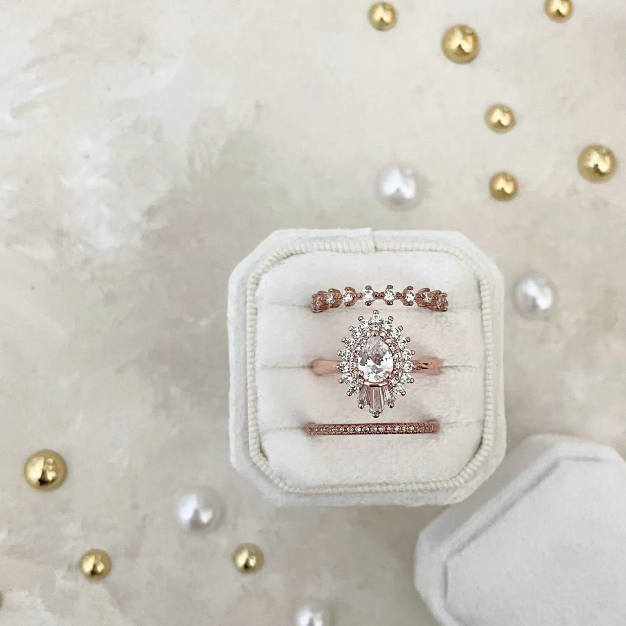 3 slot White Ring Box
