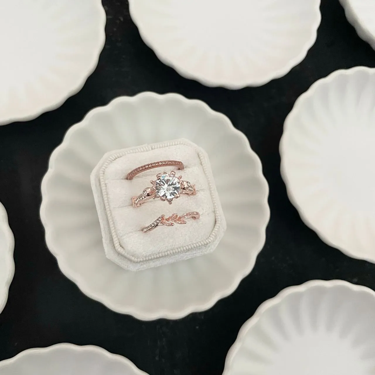 3 slot White Ring Box