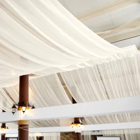 30ft Ceiling/Curtain Draping Sheer Voile Flame Retardant (FR)  - Ivory