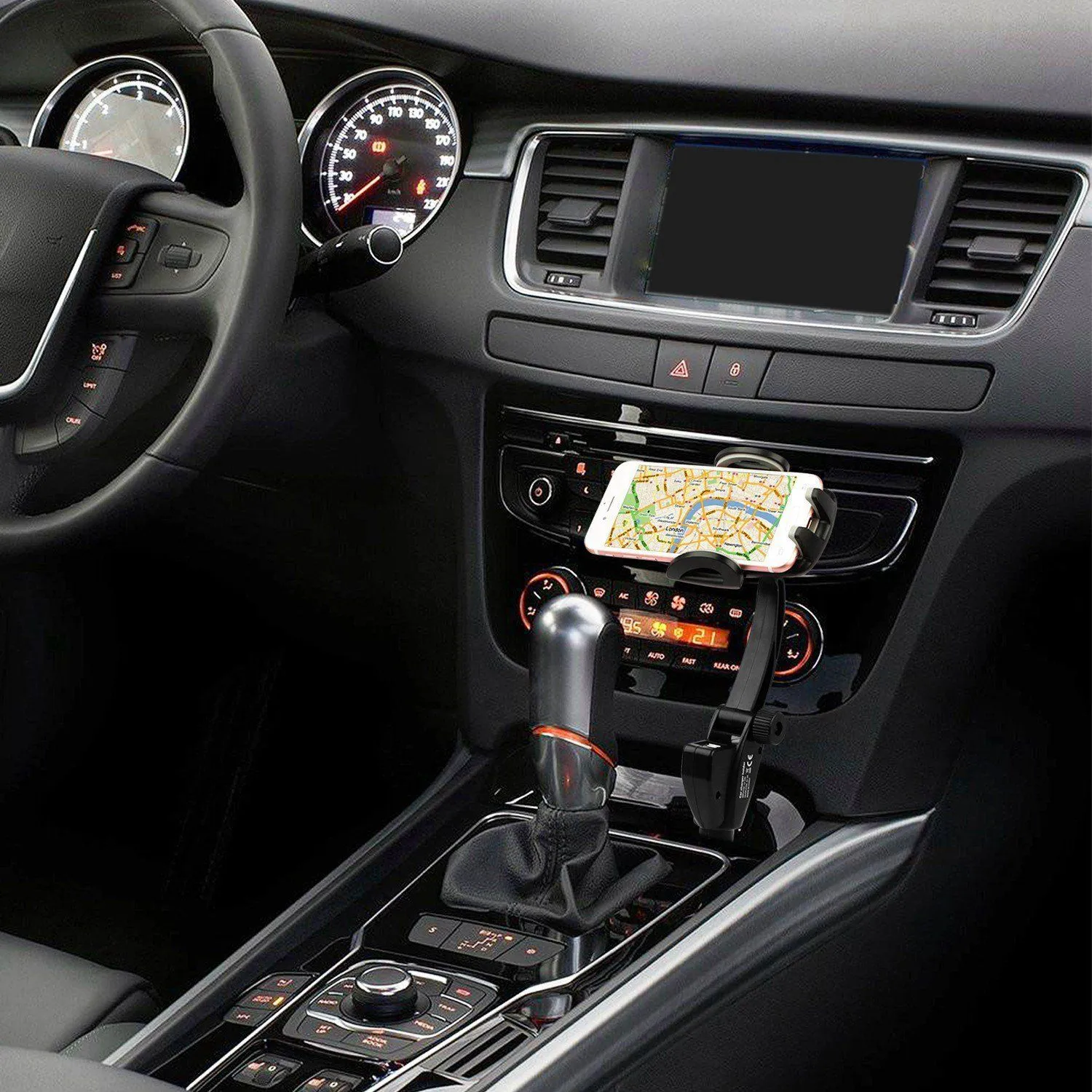 360° Dual USB Smartphone Mounting Car Charger
