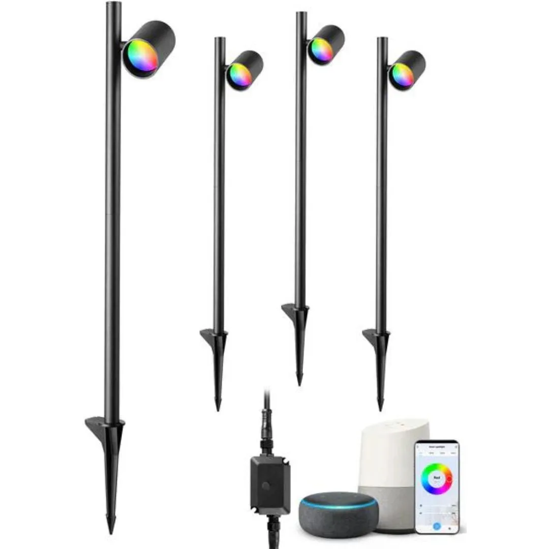 48ft 12V IP67 Smart Low Voltage Landscape Lights (4 Pack)-HGSL33A