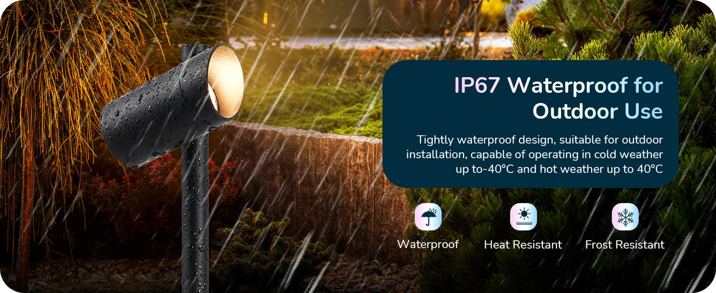 48ft 12V IP67 Smart Low Voltage Landscape Lights (4 Pack)-HGSL33A