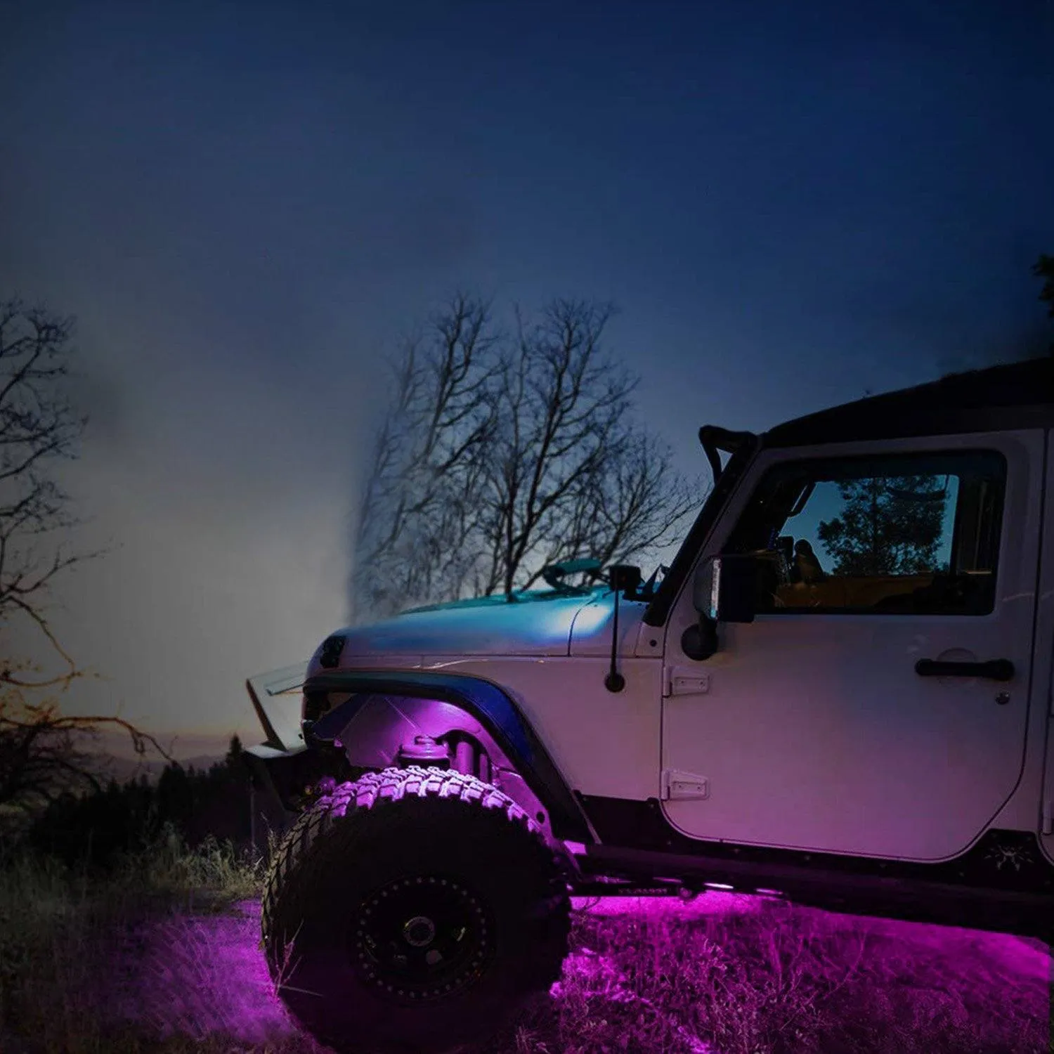 8-Pieces: Auto RGB LED Rock Light Kit
