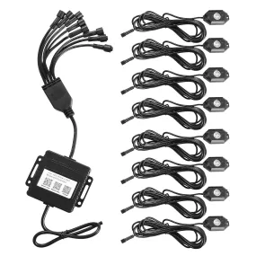 8-Pieces: Auto RGB LED Rock Light Kit