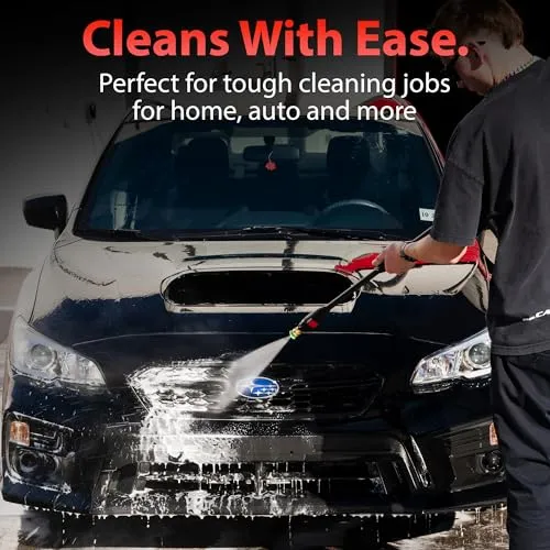 Adam’s Compact Pressure Washer - Powerful, Lightweight, Portable Electric Pressure Washer Sprayer | Max 1500 PSI, 1.2 GPM | for Car Home Auto Patio RV Motorcycle & Garage