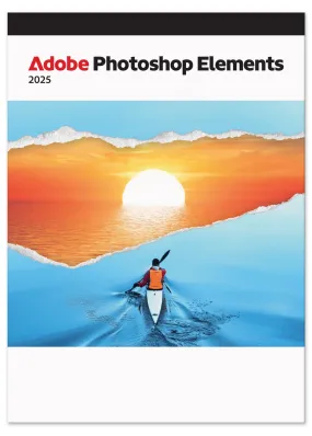 Adobe Photoshop Elements 2025 | PC/Mac | Box with Download Code | Photo Editing | 3-year term license | Activation Required
