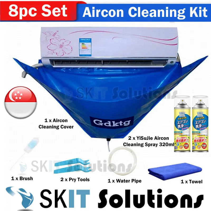 Air Conditioner Cleaning Kit Washing Cover Pipe Foam Spray Sprayer Bundle 1~1.5P Wall Mounted Aircon