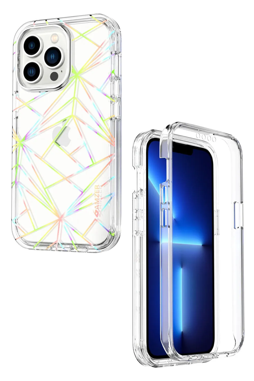 AMZER Crusta Hybrid Full Body Case with Built-in Screen Protector Case for iPhone 13 Pro