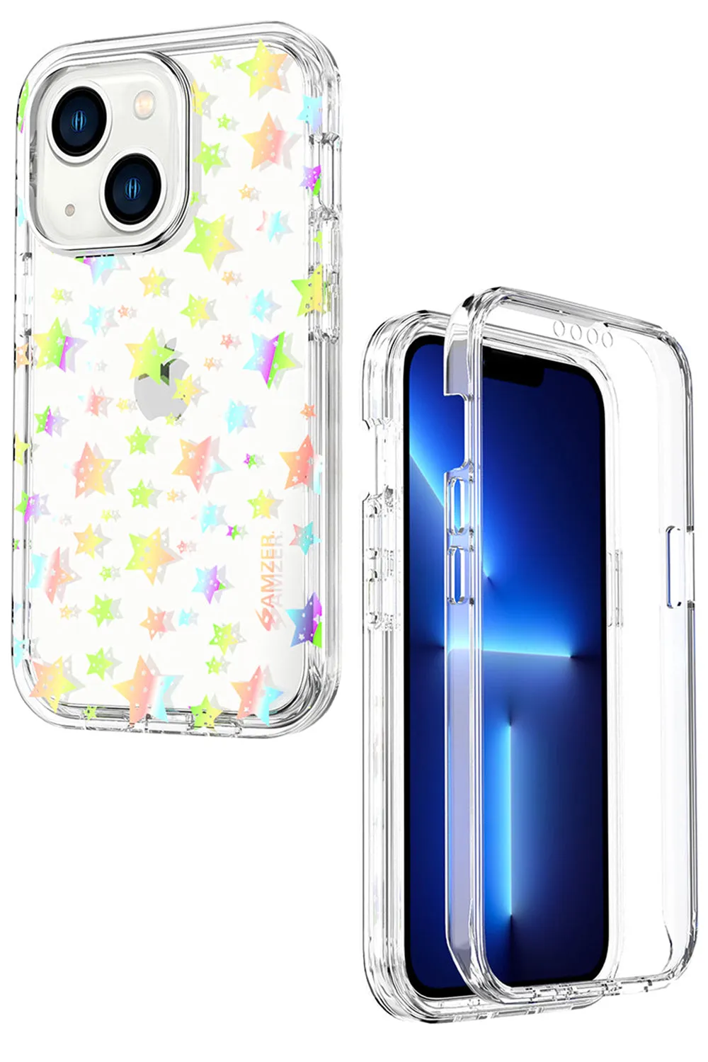 AMZER Crusta Hybrid Full Body Case with Built-in Screen Protector Case for iPhone 13