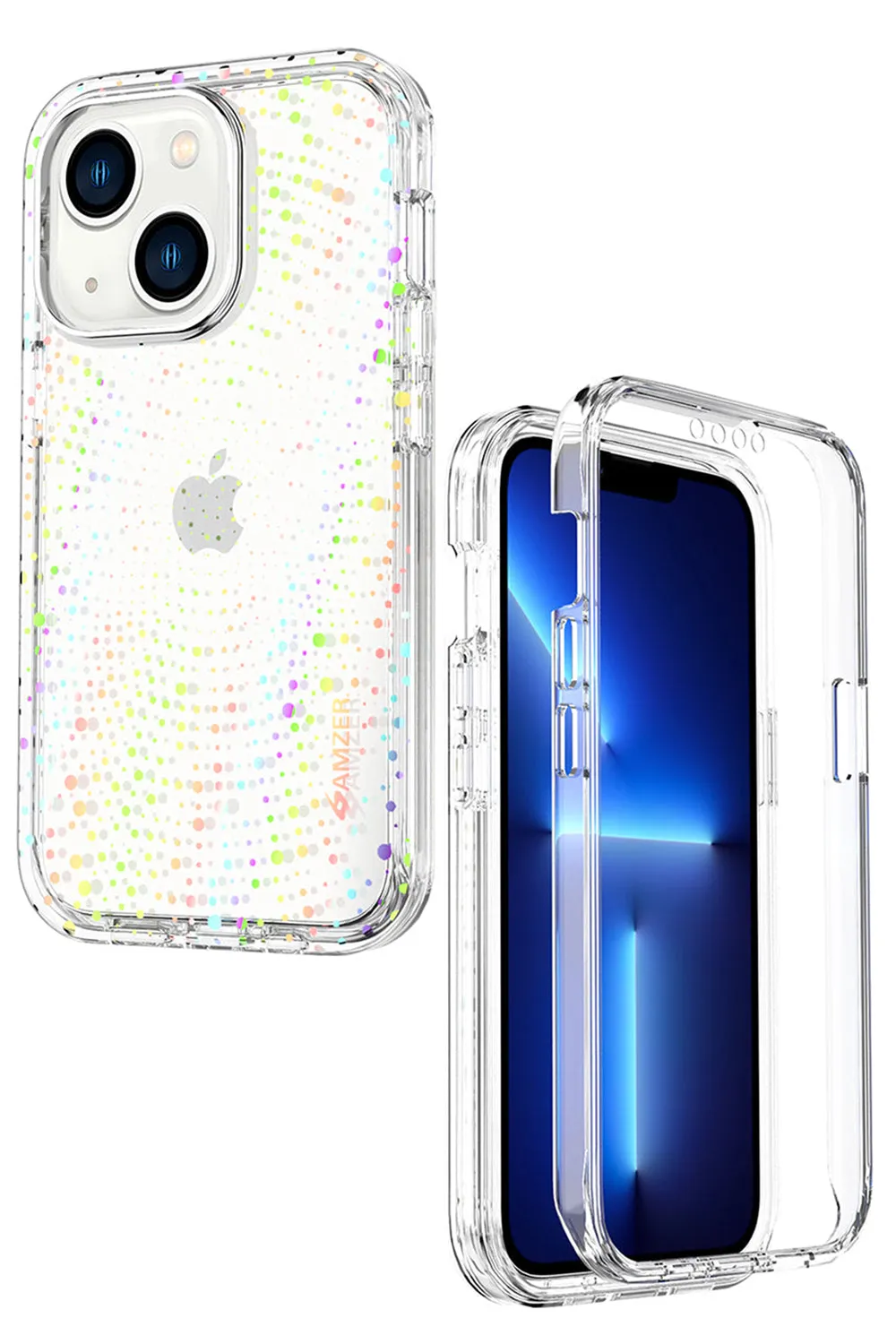 AMZER Crusta Hybrid Full Body Case with Built-in Screen Protector Case for iPhone 13