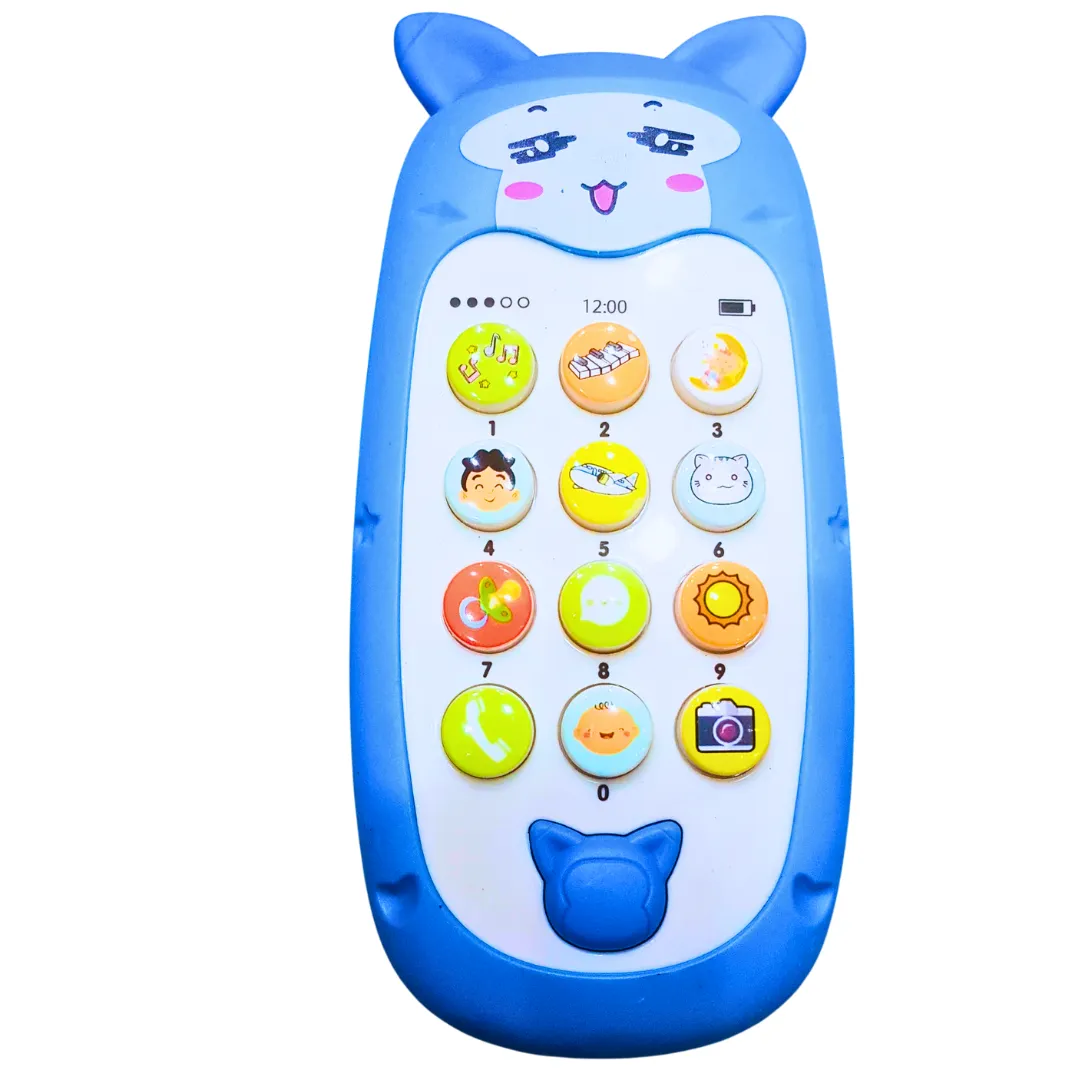 Animal-Themed Learning Toy Phone for Kids – Lights, Sounds, and Fun Buttons (Available in Yellow, Blue, and Pink)