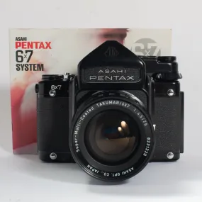 Asahi Pentax 6x7 MLU with 75mm f/4.5 Lens and TTL Prism Finder - FRESH CLA