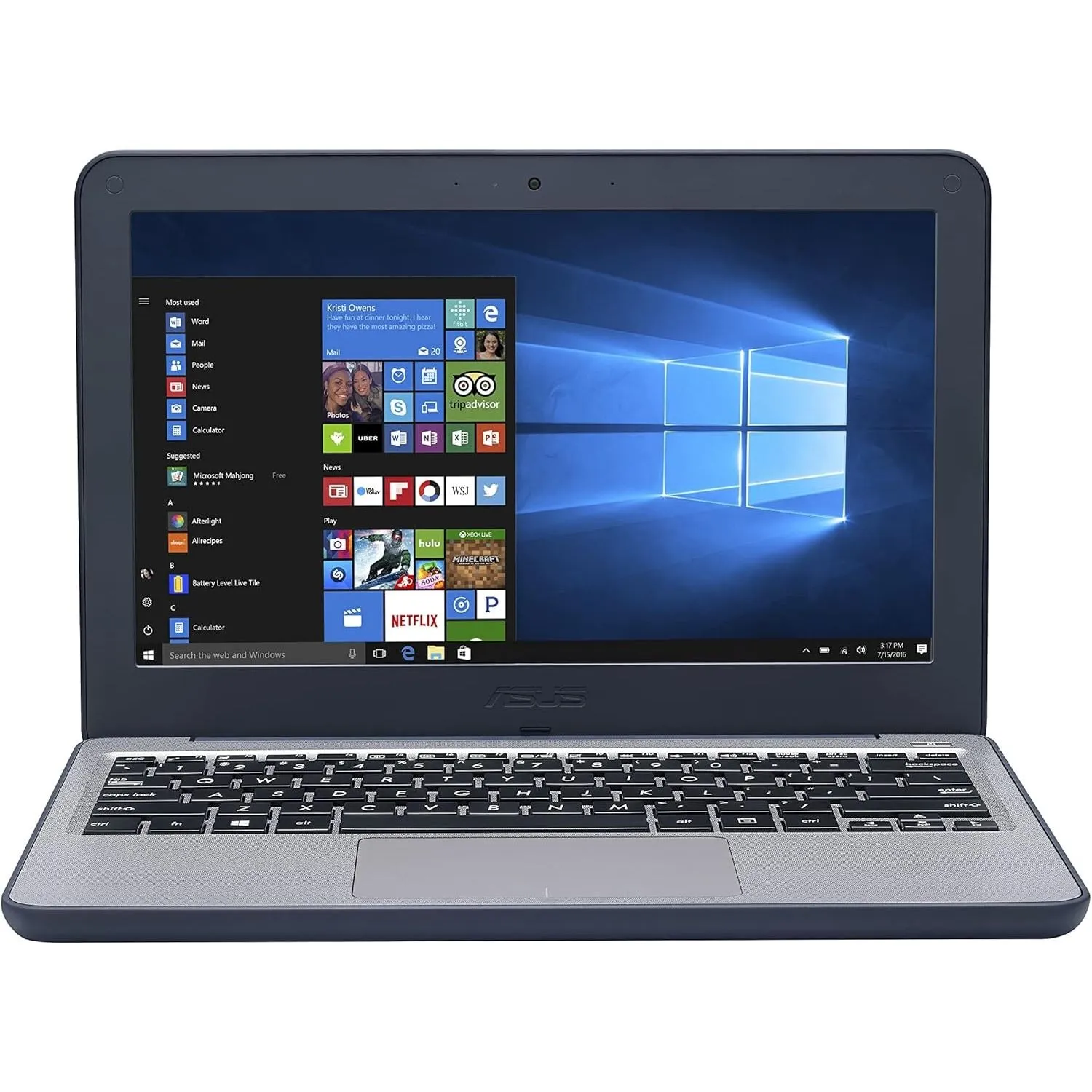 ASUS Laptop W202 11.6" HD Laptop Intel Celeron N3350, 4GB RAM, 64GB eMMC, Windows 10 Professional