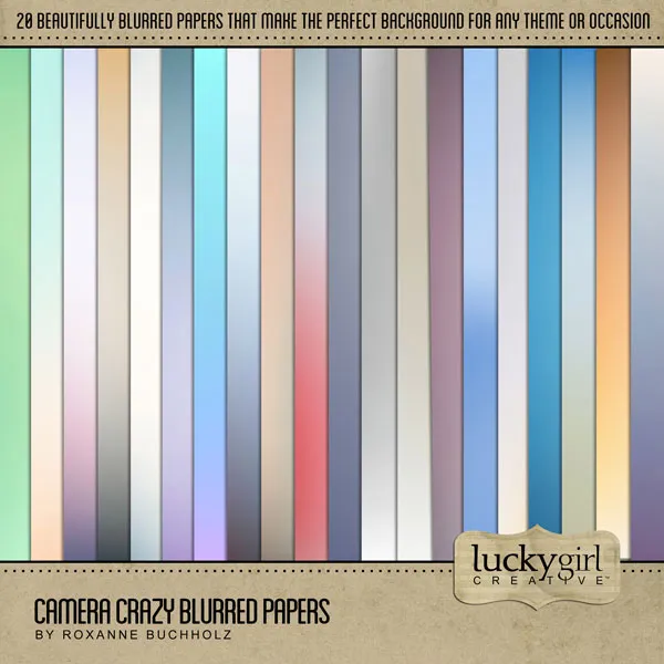 Camera Crazy Blurred Papers Digital Scrapbook Kit