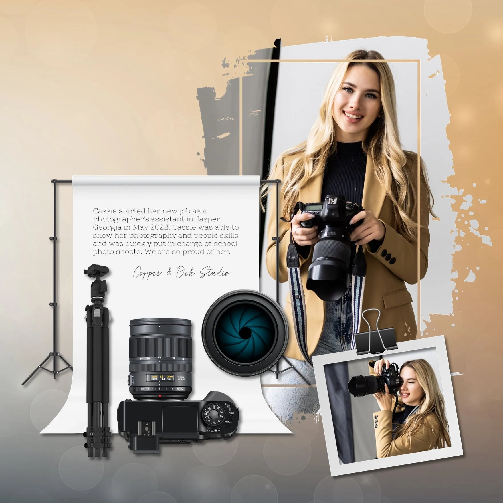 Camera Crazy Blurred Papers Digital Scrapbook Kit