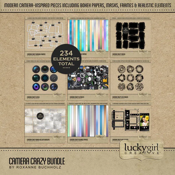 Camera Crazy Hanging Frames Digital Scrapbook Kit