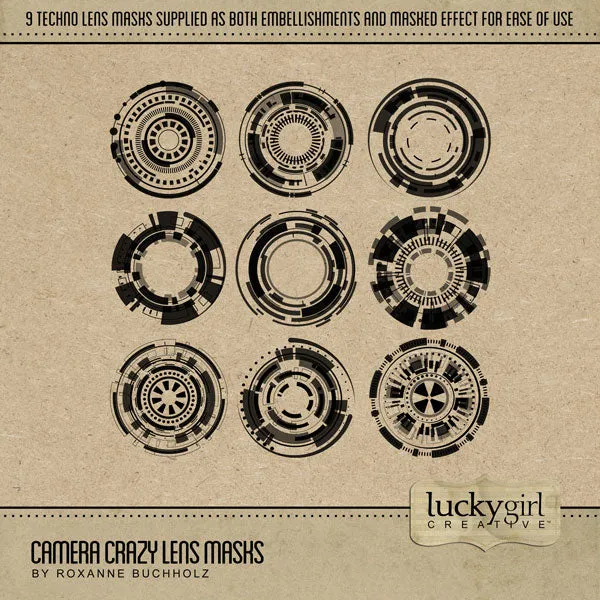 Camera Crazy Lens Masks Digital Scrapbook Kit