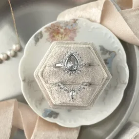 Champagne Velvet Ring Box