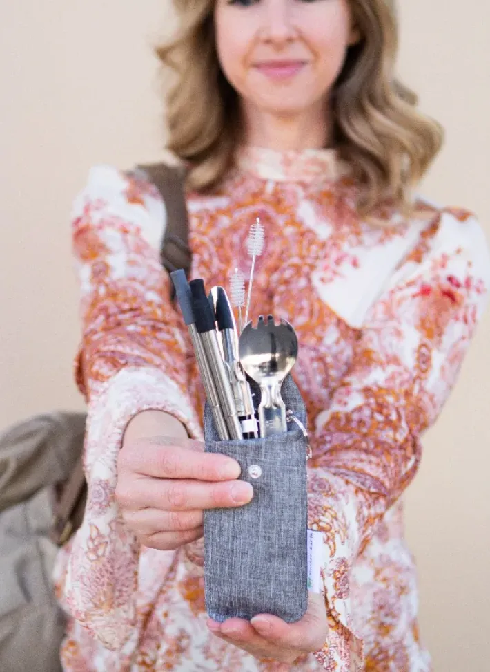 Collapsible Straw and Cutlery Set