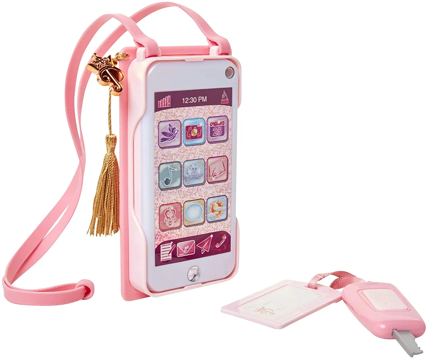 Disney Princess Style Collection On-The-Go Play Smartphone with Led Lights, Sounds & Cross Body Strap for Girls Ages 3 