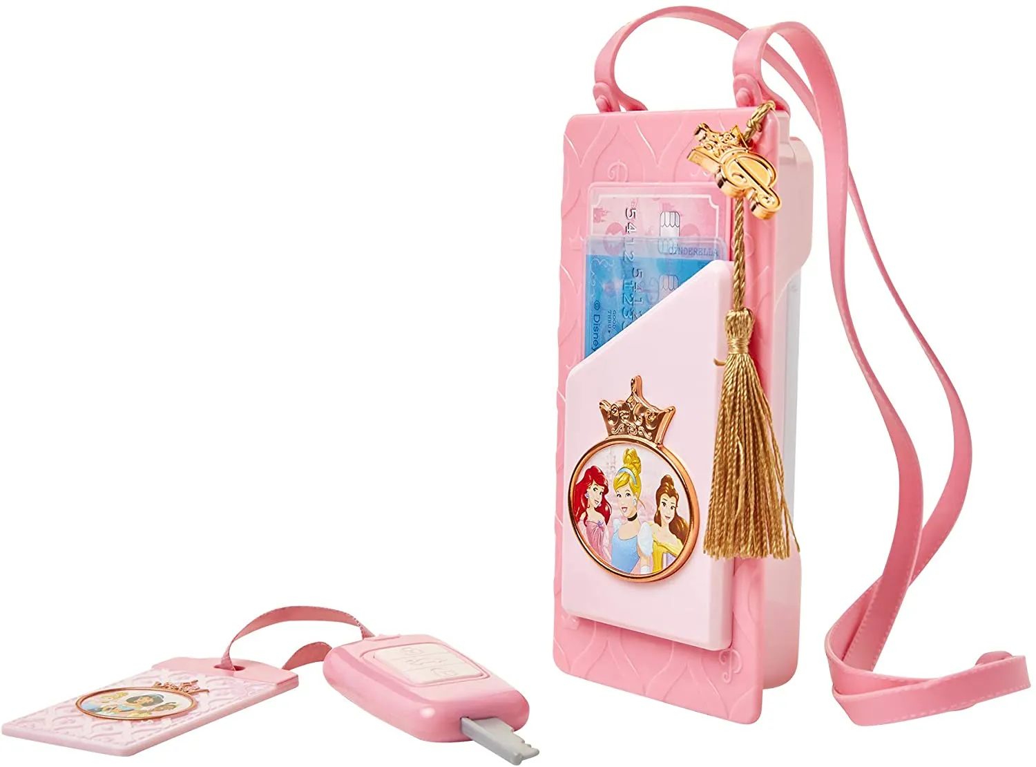 Disney Princess Style Collection On-The-Go Play Smartphone with Led Lights, Sounds & Cross Body Strap for Girls Ages 3 