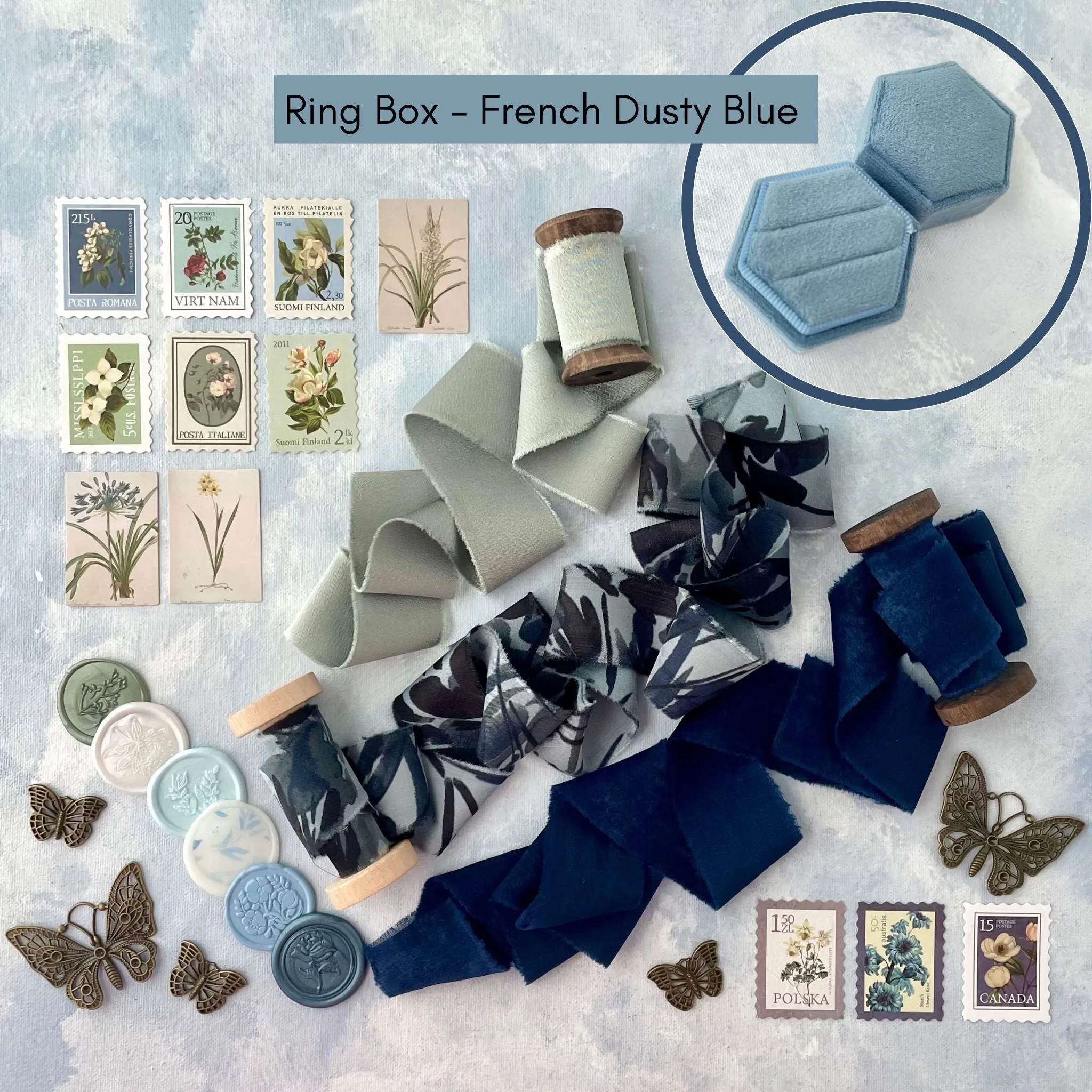 Dusty Blue, Navy & Sage Green Styling Kit