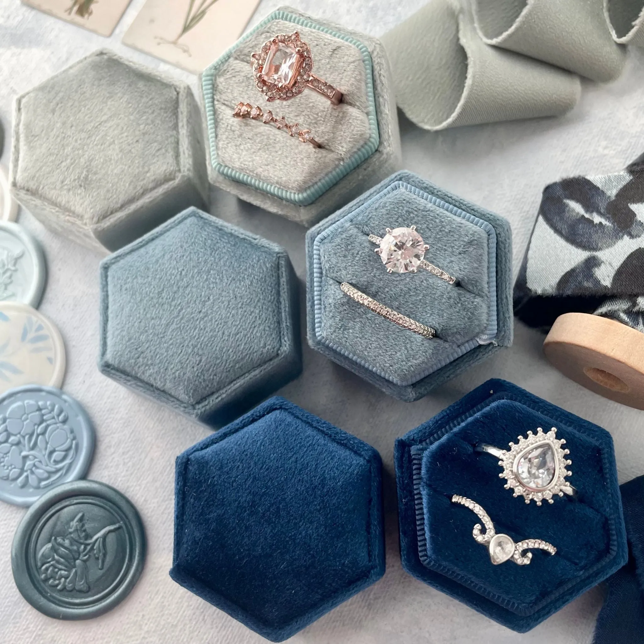 Dusty Blue, Navy & Sage Green Styling Kit