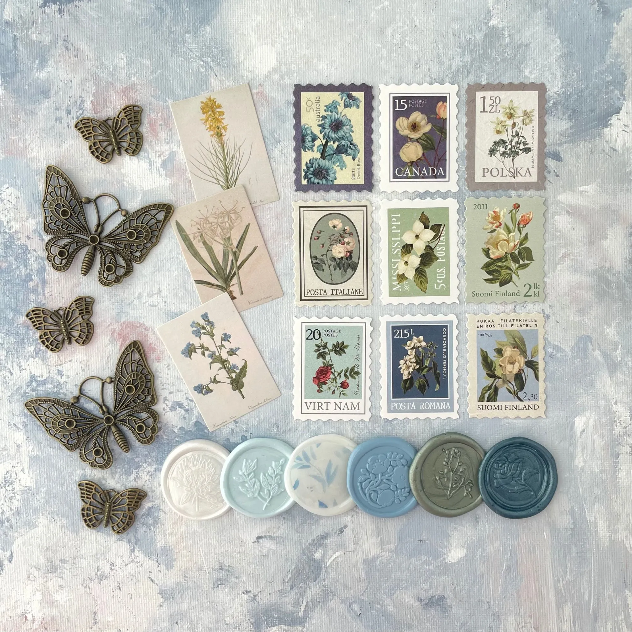 Dusty Blue, Navy & Sage Green Styling Kit