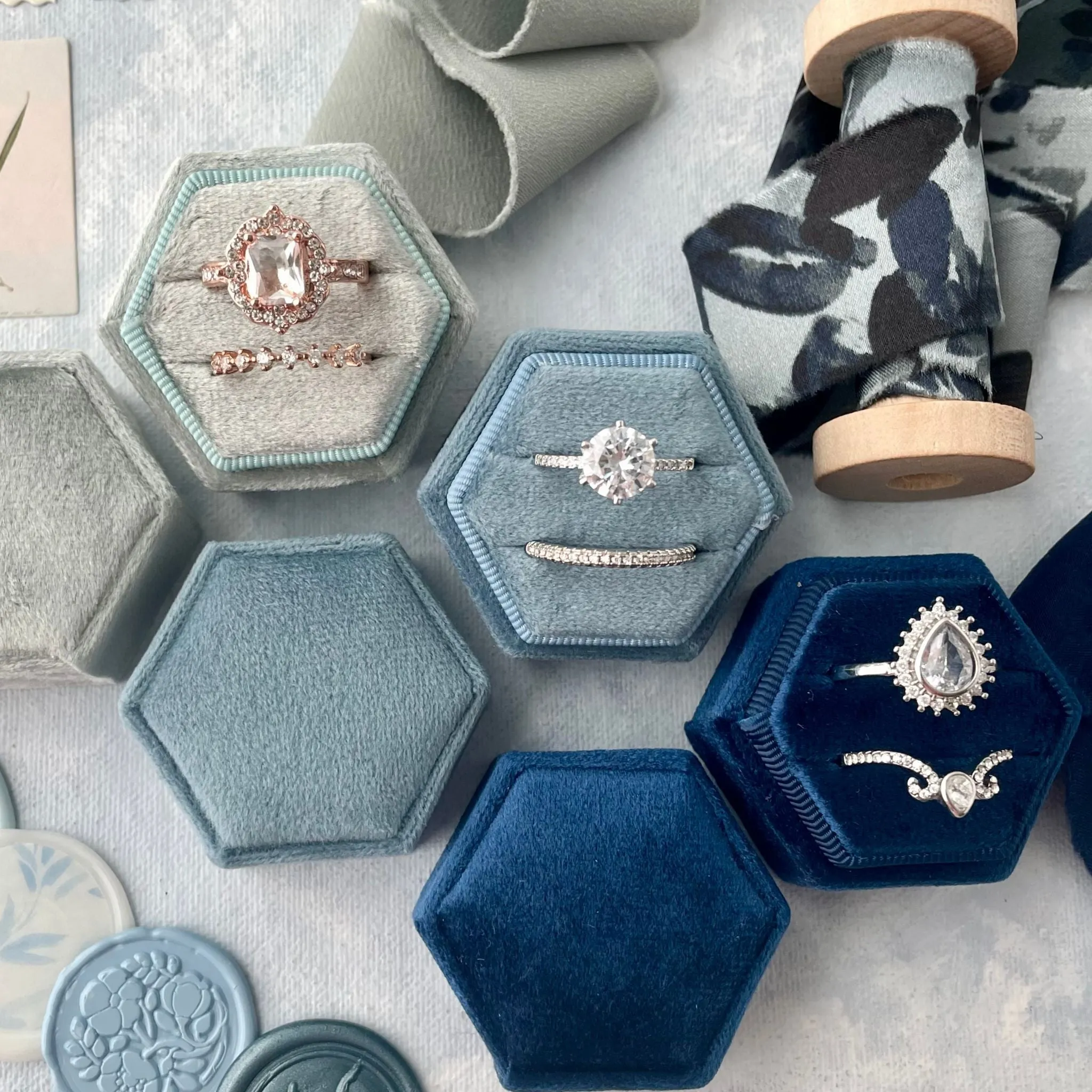 Dusty Blue, Navy & Sage Green Styling Kit