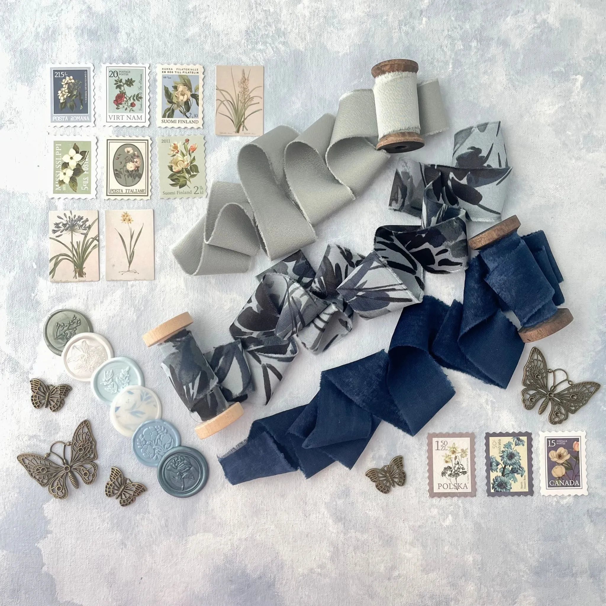 Dusty Blue, Navy & Sage Green Styling Kit